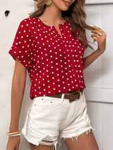 Load image into Gallery viewer, Polka Dot Batwing Sleeve Blouse