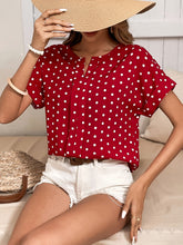 Load image into Gallery viewer, Polka Dot Batwing Sleeve Blouse