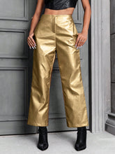 Load image into Gallery viewer, Metallic Straight Leg Pants