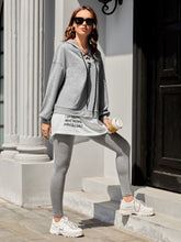 Load image into Gallery viewer, Lace Up Front Drop Shoulder 2 In 1 Hoodie &amp; Leggings
