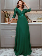 Load image into Gallery viewer, Contrast Sequin Chiffon Prom Dress
