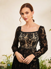 Load image into Gallery viewer, Square Neck A-Line Frill Lace Dress Without Belt
