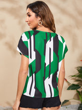 Load image into Gallery viewer, Geo Print Batwing Sleeve Blouse
