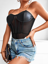 Load image into Gallery viewer, Chain Strap Bustier Mesh Cami Bodysuit

