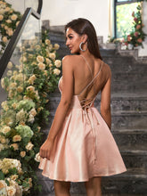 Load image into Gallery viewer, Lace Up Backless Flare Hem Cami Dress
