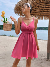 Load image into Gallery viewer, Frill Trim Shirred Waist Cami Dress
