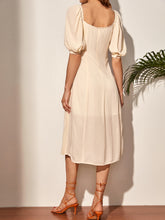Load image into Gallery viewer, Button Front Puff Sleeve Dress
