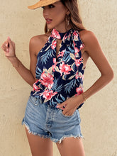 Load image into Gallery viewer, Floral Print Keyhole Neck Halter Blouse

