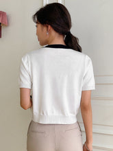 Load image into Gallery viewer, Contrast Trim Bow Front Knit Top
