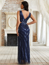 Load image into Gallery viewer, Cut Out Sequin Mermaid Hem Formal Dress
