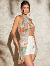 Load image into Gallery viewer, Ditsy Floral Print Cross Wrap Halter Top

