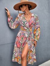 Load image into Gallery viewer, Floral Print Wrap Knot Side Dress
