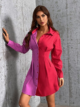Load image into Gallery viewer, Two Tone Shirt Dress
