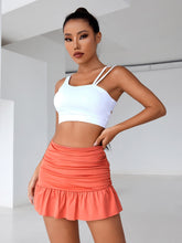 Load image into Gallery viewer, Ruched Ruffle Hem Sports Skirt
