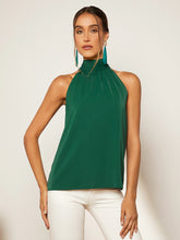 Load image into Gallery viewer, Tie Back Solid Halter Blouse
