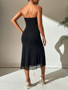 Solid Backless Tube Dress