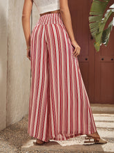 Load image into Gallery viewer, Striped Shirred Waist Wide-leg Pants

