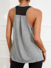 Load image into Gallery viewer, Solid Contrast Mesh Racer Back Sports Tank Top
