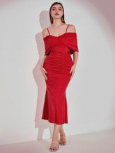 Load image into Gallery viewer, Cold Shoulder Ruched Detail Dress

