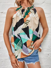 Load image into Gallery viewer, Geo Print Knot Detail Blouse
