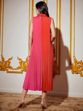 Load image into Gallery viewer, Two Tone Frill Trim Pleated Dress
