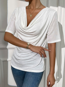 Solid Cowl Neck Tee