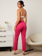 Load image into Gallery viewer, High Waist Solid Belted Tailored Pants
