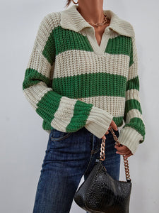 Color Block Drop Shoulder Sweater