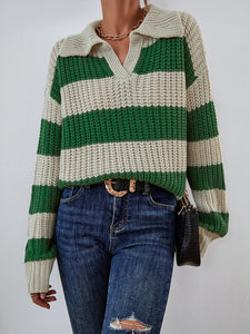 Color Block Drop Shoulder Sweater