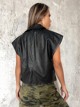 Load image into Gallery viewer, Zip Up PU Leather Vest Jacket

