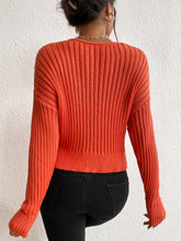 Load image into Gallery viewer, Twist Front Drop Shoulder Sweater
