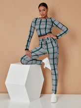 Load image into Gallery viewer, Plaid Print Skinny Pants
