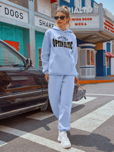 Load image into Gallery viewer, Letter Graphic Drawstring Hoodie &amp; Sweatpants
