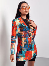 Load image into Gallery viewer, Graphic Print Single Breasted Blazer
