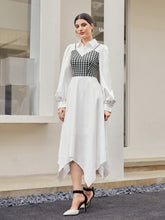 Load image into Gallery viewer, Houndstooth Panel Lantern Sleeve 2 In 1 Dress
