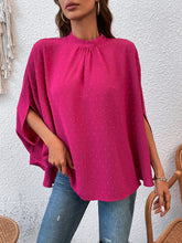 Load image into Gallery viewer, Swiss Dot Tie Back Batwing Sleeve Blouse
