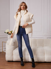 Load image into Gallery viewer, Zipper Belted Vest Puffer Coat
