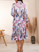 Load image into Gallery viewer, Floral And Bird Print Double Breasted Blazer &amp; Pleated Skirt Without Belt
