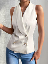 Load image into Gallery viewer, Shawl Collar Double Breasted Blazer Vest
