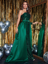 Load image into Gallery viewer, One Shoulder Draped Belted Sequins Dress
