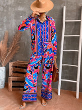 Load image into Gallery viewer, Floral And Geo Print Shirt &amp; Wide Leg Pants
