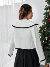 Load image into Gallery viewer, Contrast Binding Lapel Neck Overcoat
