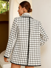 Load image into Gallery viewer, Plaid Pattern Double Breasted Lapel Neck Overcoat
