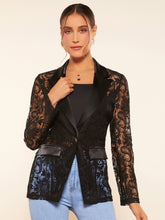 Load image into Gallery viewer, Lapel Neck Lace Blazer
