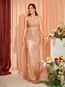 Backless Sequin Prom Dress
