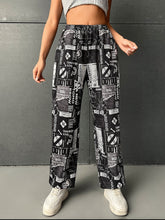 Load image into Gallery viewer, Letter Graphic Slant Pocket Sweatpants
