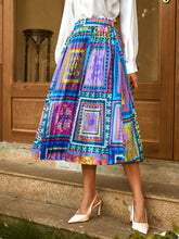 Load image into Gallery viewer, Scarf Print Elastic Waist Skirt
