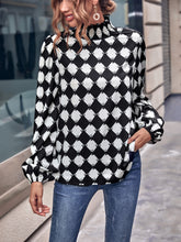 Load image into Gallery viewer, Argyle Print Bishop Sleeve Blouse
