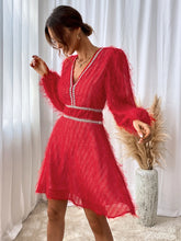 Load image into Gallery viewer, Lantern Sleeve Fuzzy Dress
