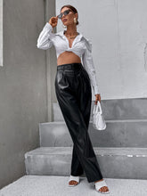 Load image into Gallery viewer, PU Leather Straight Leg Pants
